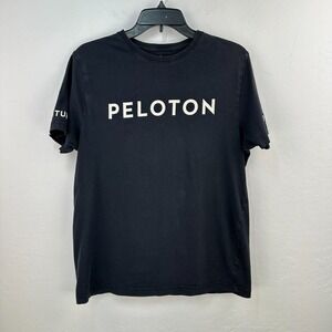 Peloton Century Tshirt Mens‎ Small Black White 100% Cotton Short Sleeve 100